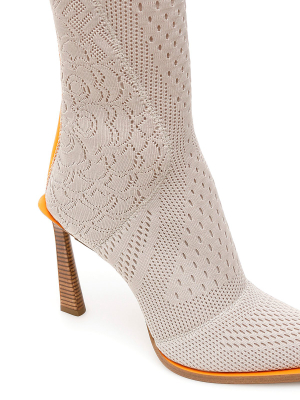 Fendi Ff Jacquard Knit Boots