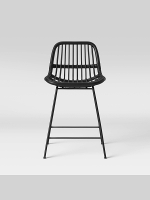 Linnet Rattan With Metal Legs Counter Height Barstool - Opalhouse™