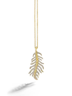 Phoenix Feather Diamond Necklace – Medium