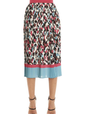 Elisabetta Franchi Panel Printed Pleated Skirt