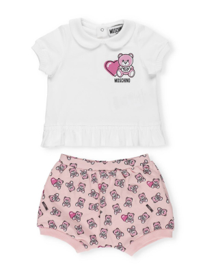 Moschino Kids Teddy Bear Printed Two-piece Set