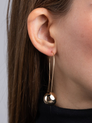 Polished Gold Drop Wire Pierced Earrings