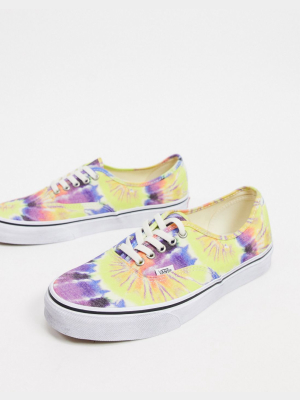 Vans Authentic Low Top Sneaker In Washed Tie-dye