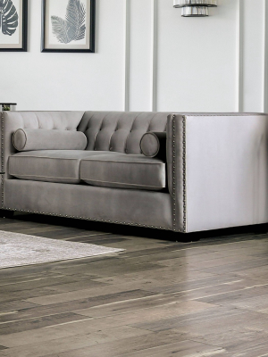 Reposa Button Tufted Loveseat Light Gray - Homes: Inside + Out