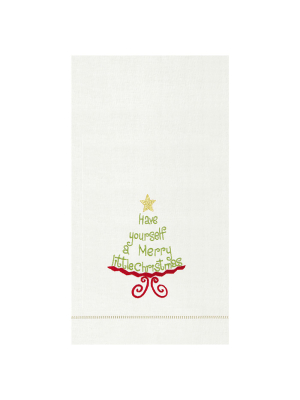 C&f Home Have Yourself A Merry Little Hemstitch Guest Towel