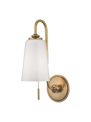 Glover 1 Light Wall Sconce Aged Brass