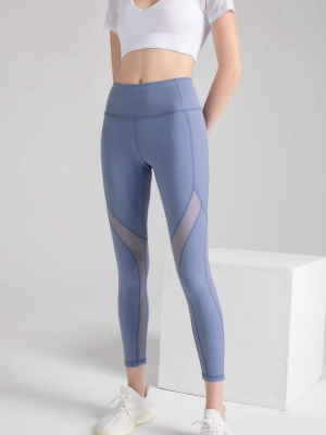 Cinderella Blue Mesh Panel Leggings