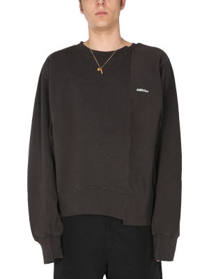 Ambush Logo Embroidered Panelled Crewneck Sweatshirt