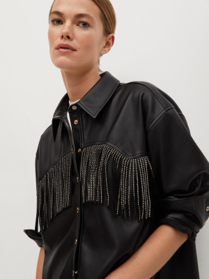 Faux Leather Overshirt