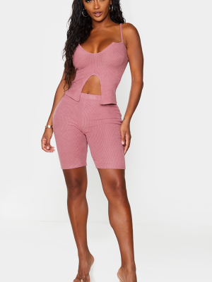 Shape Rose Brushed Rib Biker Shorts