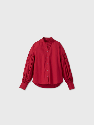 Women's Puff Long Sleeve Poplin Shirt - A New Day™