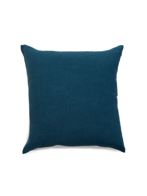 Simple Square Linen Pillow Peacock