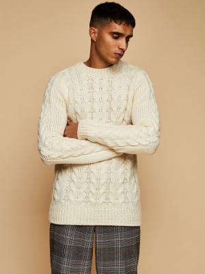 Ecru Cable Knitted Sweater