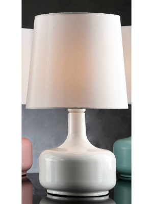 17.25" Modern Metal Table Lamp With Touch Sensor White - Ore International