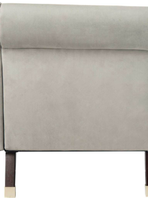 Camp Velvet Chaise With Pillow Gray/espresso