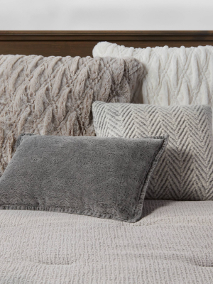 Square Knit Herringbone Throw Pillow Gray - Threshold™