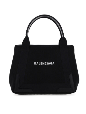 Balenciaga Navy Cabas Tote Bag