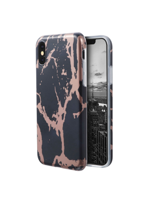 Insten Protective Marble & Rose Gold Design Imd Tpu Phone Case For Apple Iphone Xs / Iphone X