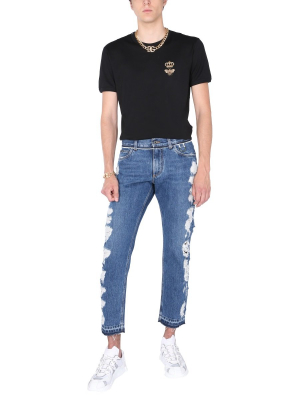 Dolce & Gabbana Distressed Cropped Jeans