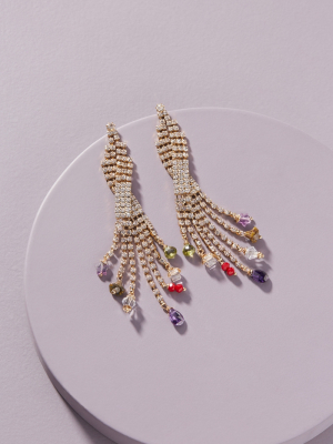 Gas Bijoux Sofia Strass Drop Earrings