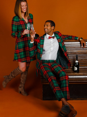 The Lincoln Log Love Daddy | Red Plaid Ugly Christmas Suit