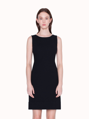 Sleeveless Round Neck Double Face Wool Sheath Dress