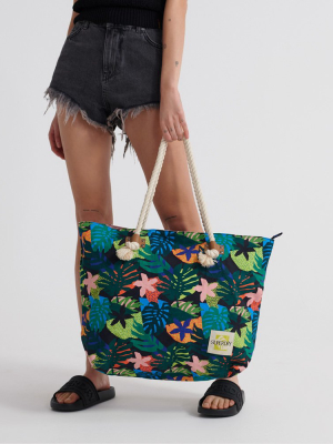 Printed Rope Tote Bag