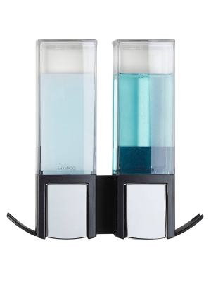 Clever Double Chamber Wall Mount Soap And Sanitizer Dispenser Black - Better Living Products