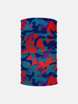 Blue Red Purple Camo Neck Gaiter