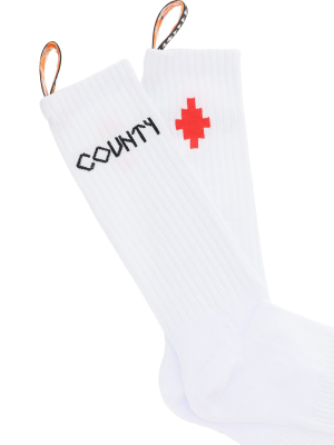 Marcelo Burlon County Of Milan Logo Intarsia Socks