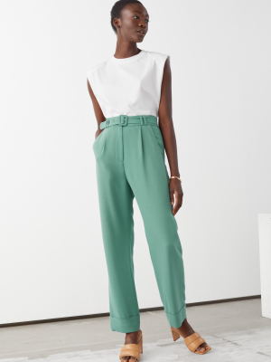 Belted High Waist Trousers