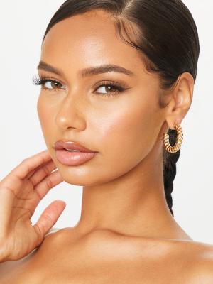 Gold Oversized Twist Hoop Earrings