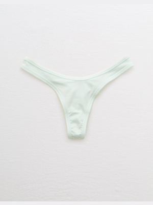 Aerie Ribbed High Cut Thong Underwear