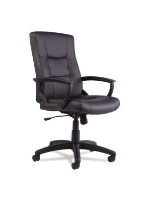 Alera Yr Series Executive High-back Swivel/tilt Leather Chair, Black Yr4119