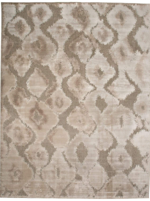 Feizy Saphir Zam Metallic Ikat Rug - Available In 5 Sizes - Silver Gray & Taupe