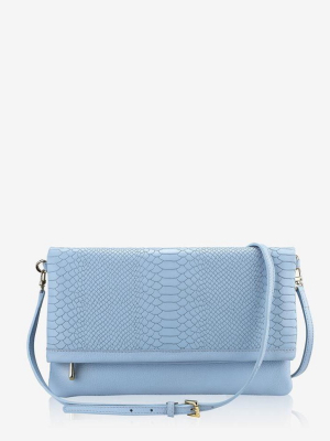 Gigi New York Blue Carly Foldover Clutch Bag