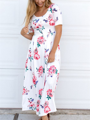 Floral Maxi Dress - White