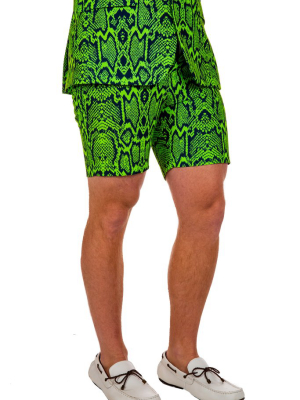 The Biter Lime Snakeskin | Suit Shorts