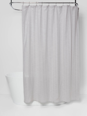 Tonal Striped Shower Curtain Gray - Threshold™