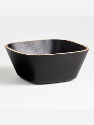 Lex Black Wood Serving Bowl