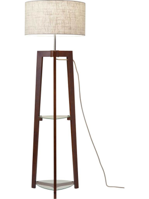 Herblay Shelf Floor Lamp Walnut