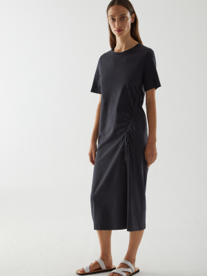 Drawstring Cotton Jersey Dress