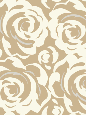 Lavish Wallpaper In White On Gold From The Breathless Collection By Candice Olson For York Wallcoverings