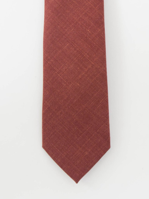 Wool Silk Linen Tie In Sienna