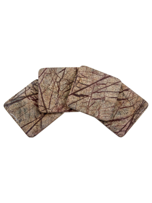 Thirstystone Square Rainforest Marble Coasters Set Of 4