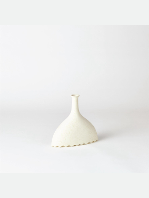 Global Views Noelle Geometric Vase - White