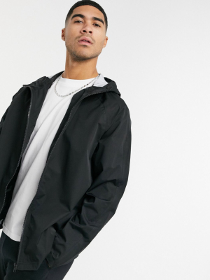 Asos Design Waterproof Windbreaker In Black