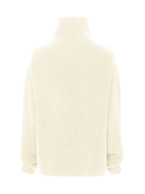 Oversized Ribbed-knit Cashmere-silk Turtleneck Sweater