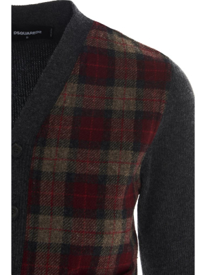 Dsquared2 Check Panelled Cardigan