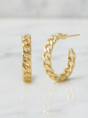 Parker Chain Link Hoops, Gold